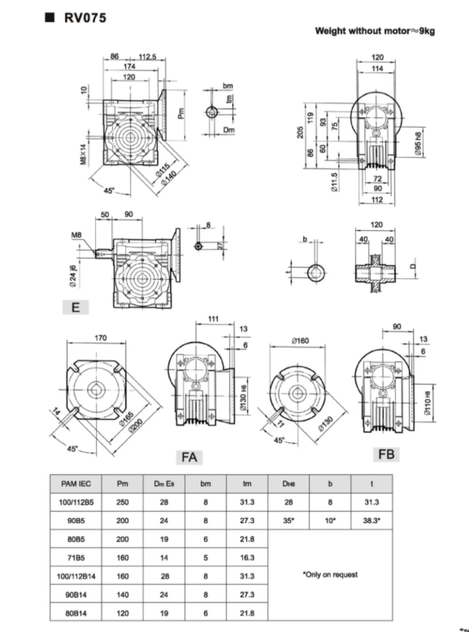 Редуктор для электродвигателя NMRV075-40-90B5 – 9