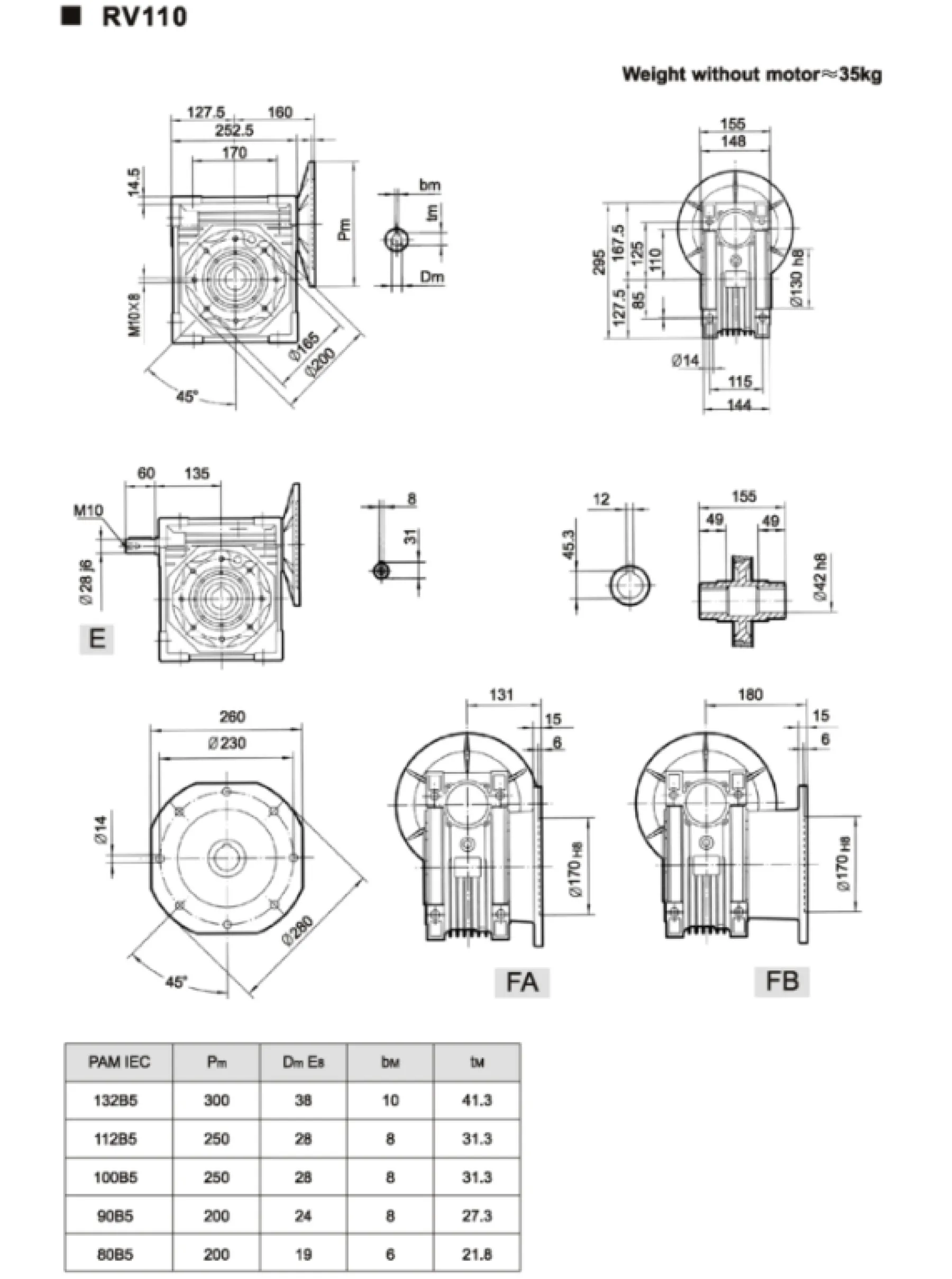Червячный редуктор NMRV110-15-100/112В5 – 9