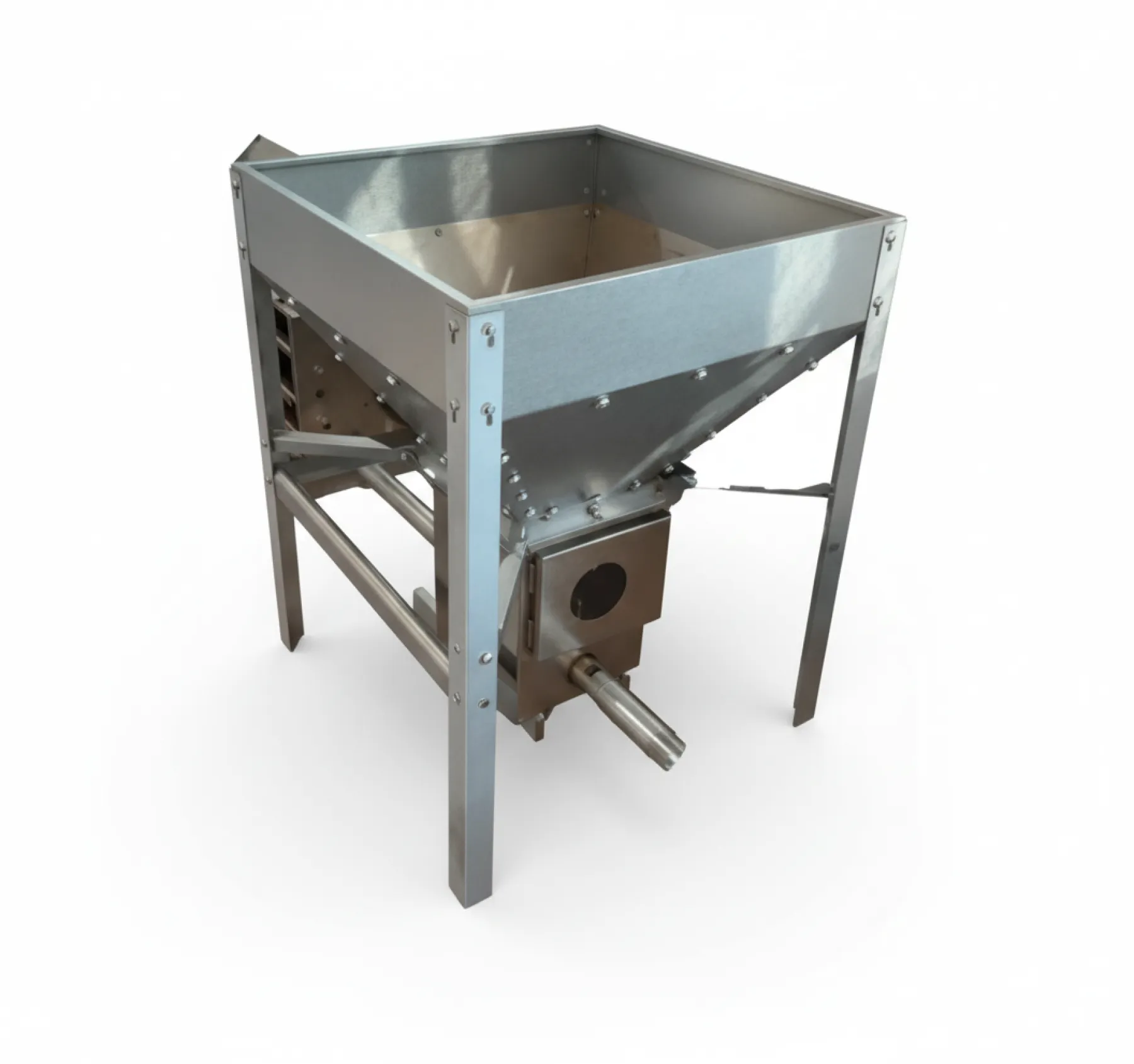 Бункер для гибкого шнека 800х800х1000. Разборный. Оцинкованная сталь