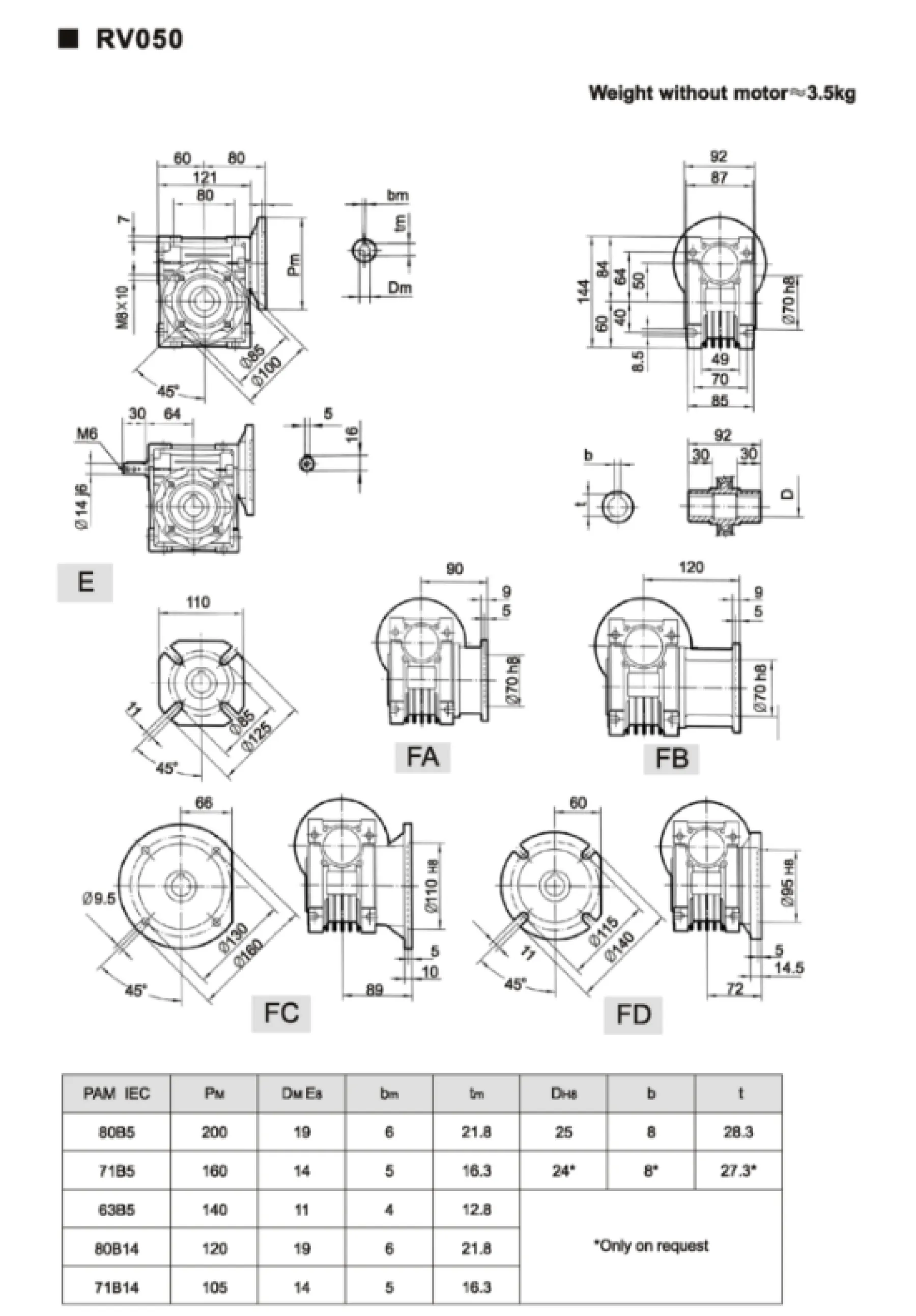 Червячный редуктор NMRV050-50-71B5 – 9