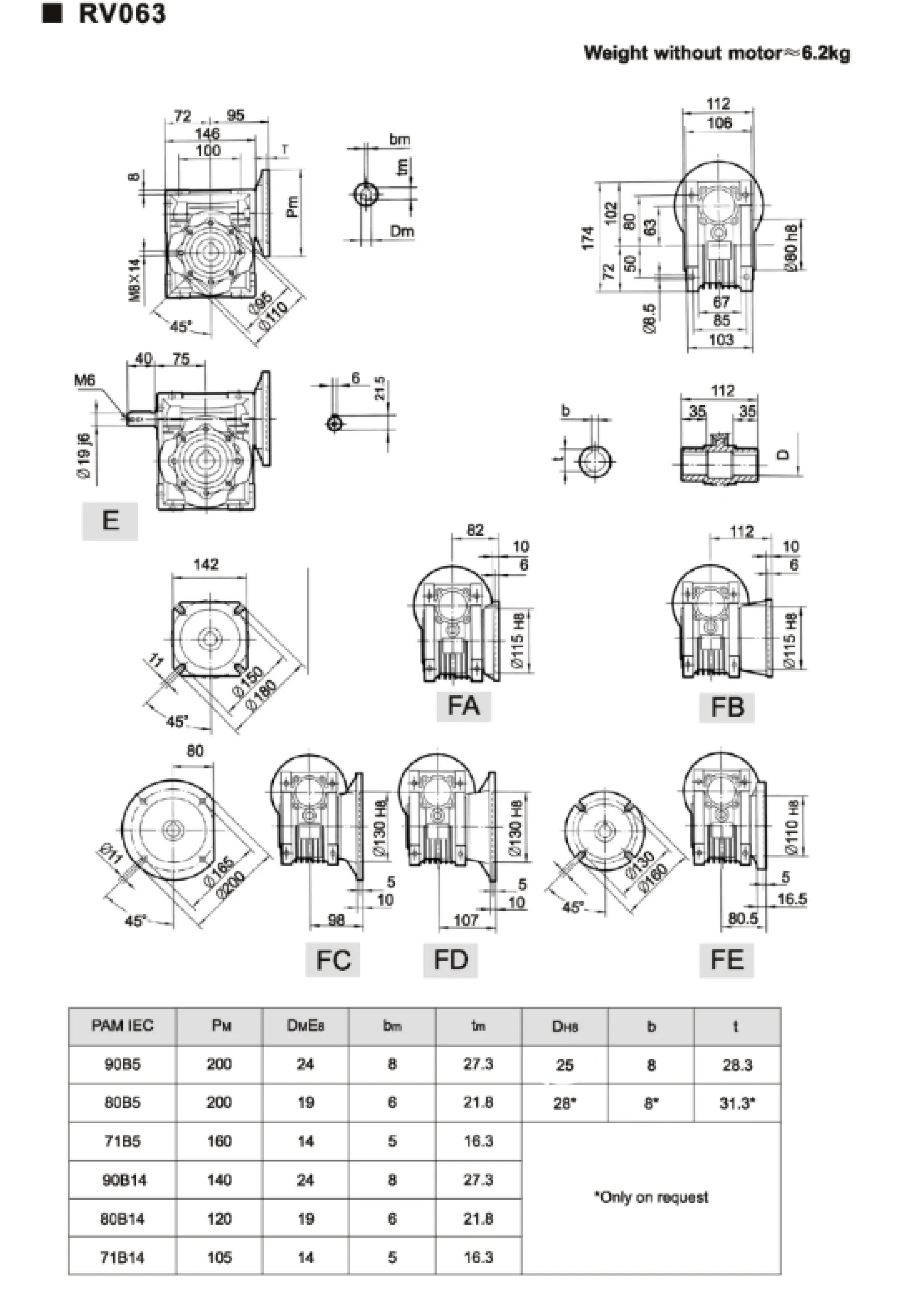 Червячный редуктор NMRV063-25-90B5 – 9