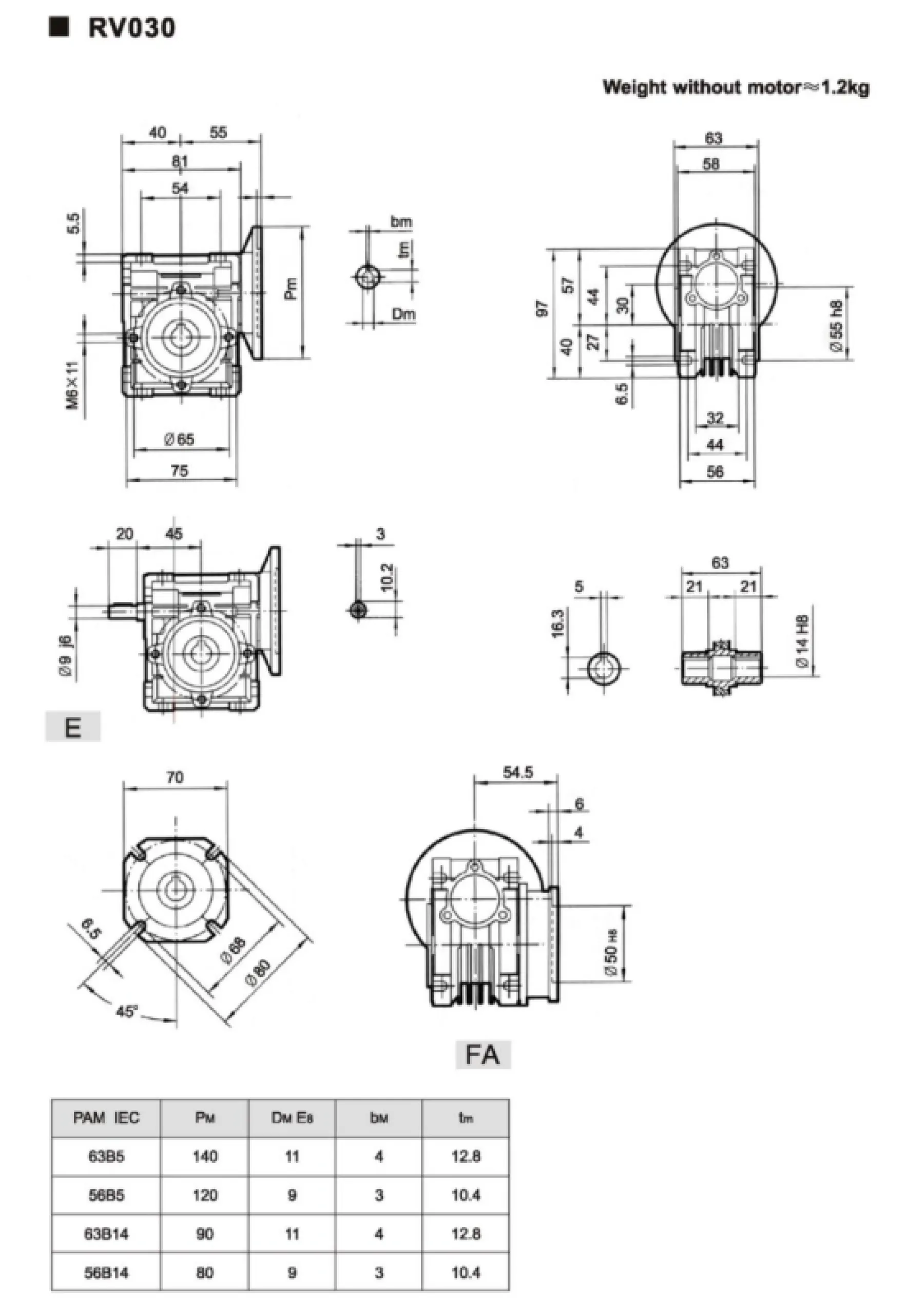 Червячный редуктор NMRV030-30-63B5 – 9