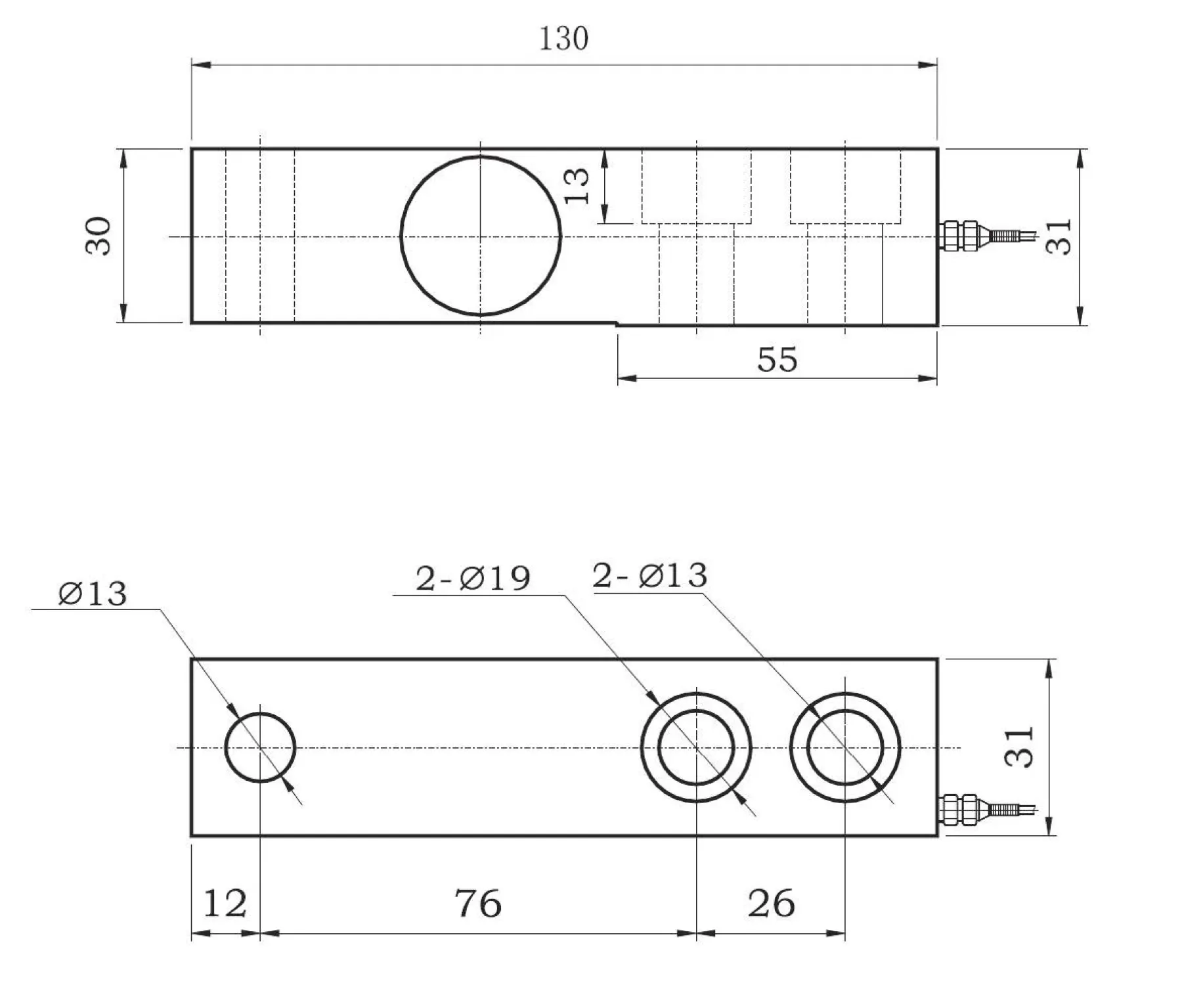 Тензодатчик Sierra SH8C4 балочный для рохли (SH8C4-C3-1t-4B-M02) – 1